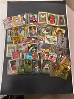 Assorted sports cards in case