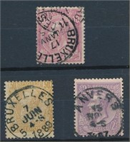 BELGIUM #52c & #58-59 USED AVE-FINE