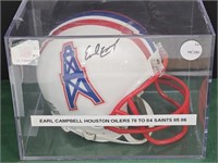 Earl Campbell Signed Oilers Mini Helmet  See Size