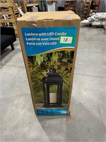Steel Lantern with LED Candle