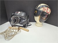 Vintage Leather Football & Boxing Helmets