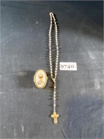 JHS Rosary w/ Metal Holder