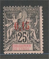 FRENCH INDIA #22 MINT AVE NG