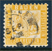 GERMANY BADEN #25 USED AVE-FINE