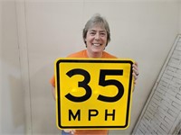 Metal 35MPH Street & Road Sign 18"