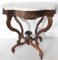 Antique Marble Top Table on wheels 30"Tx28.5"Wx20.