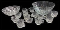 Mid Century Punch Bowl w/Cups & Bowl