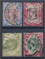 GREAT BRITAIN #120-122 & #126 USED FINE-VF