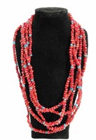 J.King Red Turquoise Necklace 18" .925 Clasp