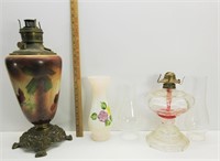 Anitque Oil Lamps w/Globes