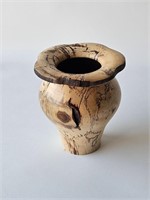 VINTAGE STUDIO SPALTED MAPLE TURNED VASE