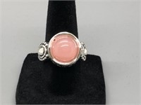 Large Pink Gem and Silver Ring