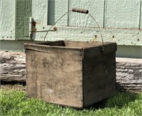 Vintage Wooden Crate with Handle