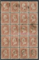 USA #94 BLOCK OF 20 USED AVE-FINE