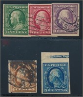 USA #343-347 USED FINE-VF