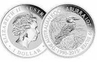 2015 Elizabeth II Australian Kookaburra 1 oz .999