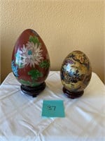 Two decorative Asian theme eggs #37