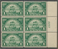 USA #614 PLATE# BLOCK OF 6 MINT FINE-VF NH