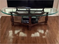 Wood and glass TV stand