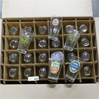 Case of 24 Pint Sized Beer Advertising Glasses