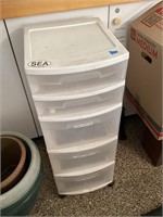 5-drawer plastic rolling storage bins