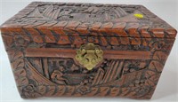 Wooden Carved Jewelry Chest