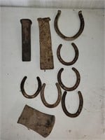 Horse shoes and wood splitting tools