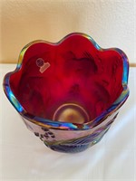 Fenton glass iridescent vase #52