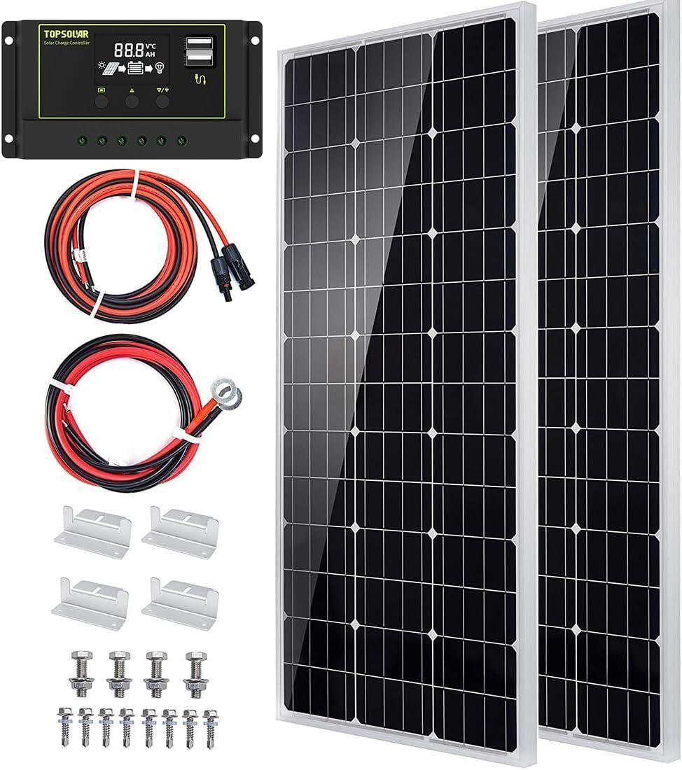 $160  Topsolar 200W Solar Panel Kit  12V Mono