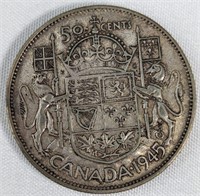 1945 CAD HALF DOLLAR
