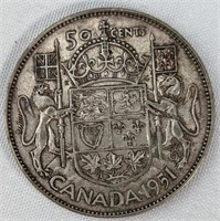 1951 CAD HALF DOLLAR