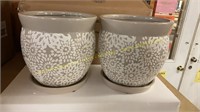 Southern Patio Farrah 9" Ceramic Pots, 2 Pots/Box