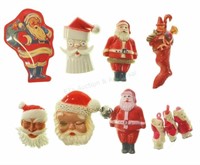 (10) Santa Claus Figures & Pins