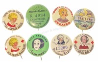 (8) Comic Advertising Button Pins