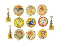 (12) Comic Advertising Button Pins