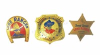(3) Lone Ranger Badge Button Pins