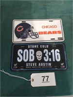 Stone Cold and Chicago Bears Plates