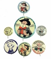 (7) Andy Gump Advertising Comic Button Pins