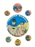 (7) Vintage Batman Button Pins
