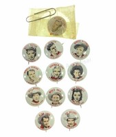 (12) 1940’s Quaker Western Movie Star Buttons