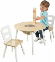 KidKraft Wooden Round Table & 2 Chair Set with Cen