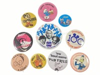 (10) Comic & Advertising Button Pins