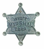 1957 Wyatt Earp Marshall Pin Back Badge