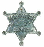 Lone Ranger Deputy (6) Pointed Star Pin Back Badge