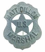1959 Matt Dillon U. S. Marshal Pin Back Badge