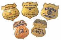 (5) Assorted Vintage Toy Badges