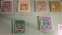 6 GAMEBOY POKEMON GAMES W/ RED, GREEN, GOLD, MORE
