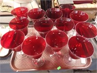 RED GLASS STEMWARE