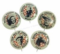 (5) Purina Advertising Comic Button Pins