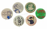 (6) Comic Safety Button Pins